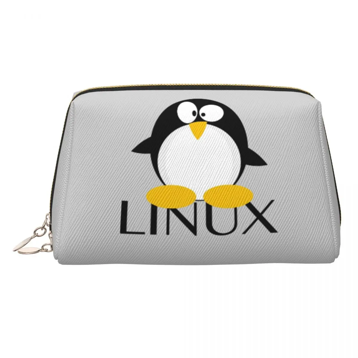Linux Penguin Women Cosmetic Bag Travel Makeup Organizer Pouch Toiletry Storage Dopp Kit Box