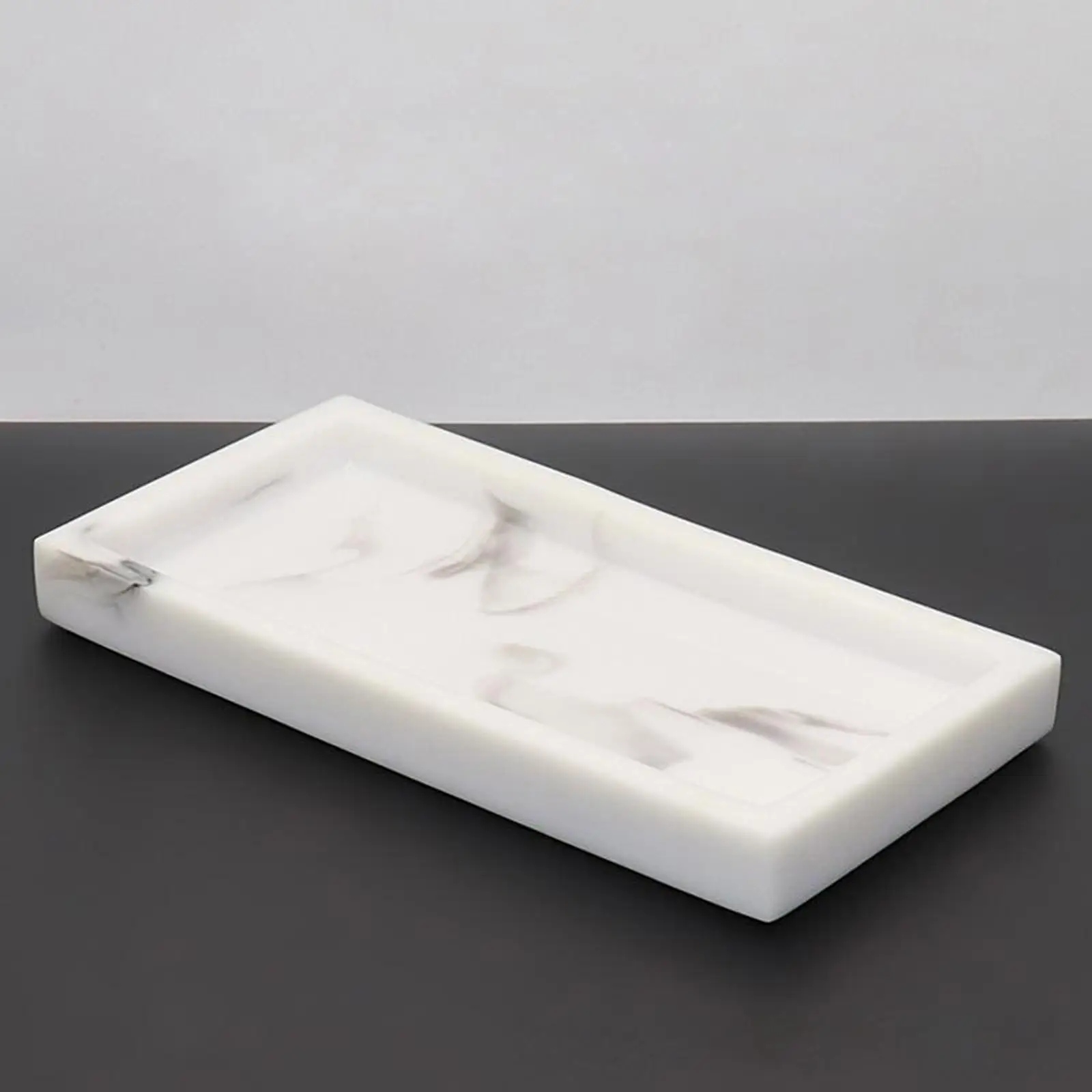 Nordic Imitation Marble Resin Tray Toilet Vanity Tray Bathroom Tank Tray for Soap Towel Decor Kithen Tray Dish