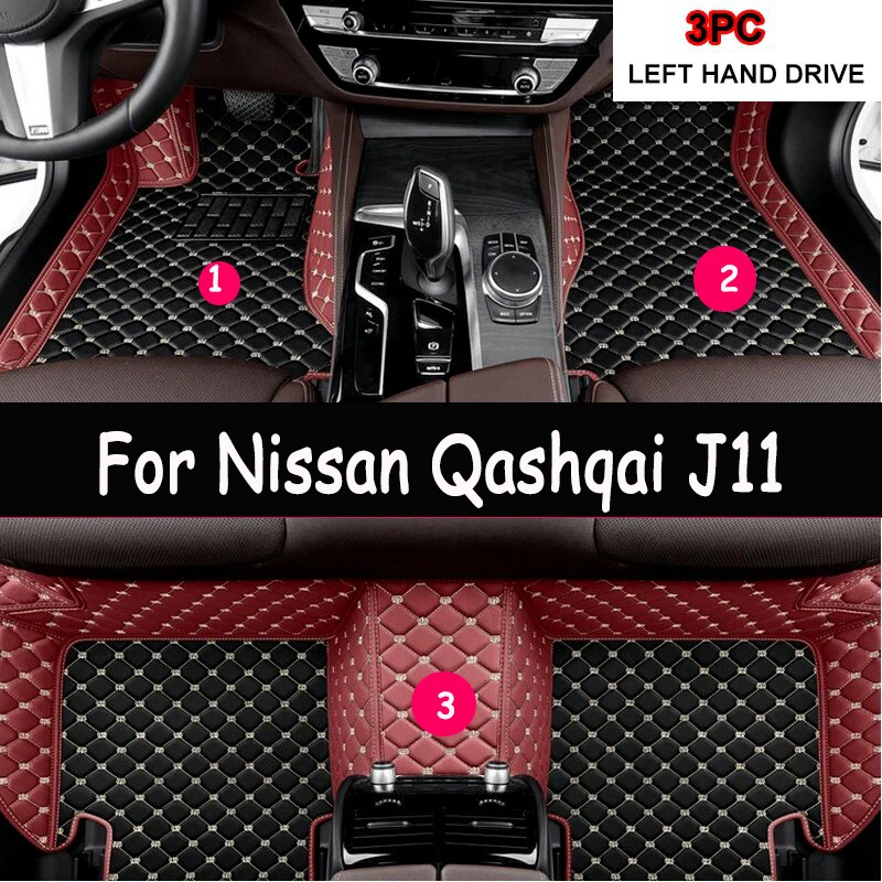 

Автомобильные коврики для Nissan Qashqai J11 2018 2014 ~ 2021 Rogue Sport Ковры Подушечки для ног Накидка Коврики Чехлы Подушечки для ног Аксессуары для интерьера
