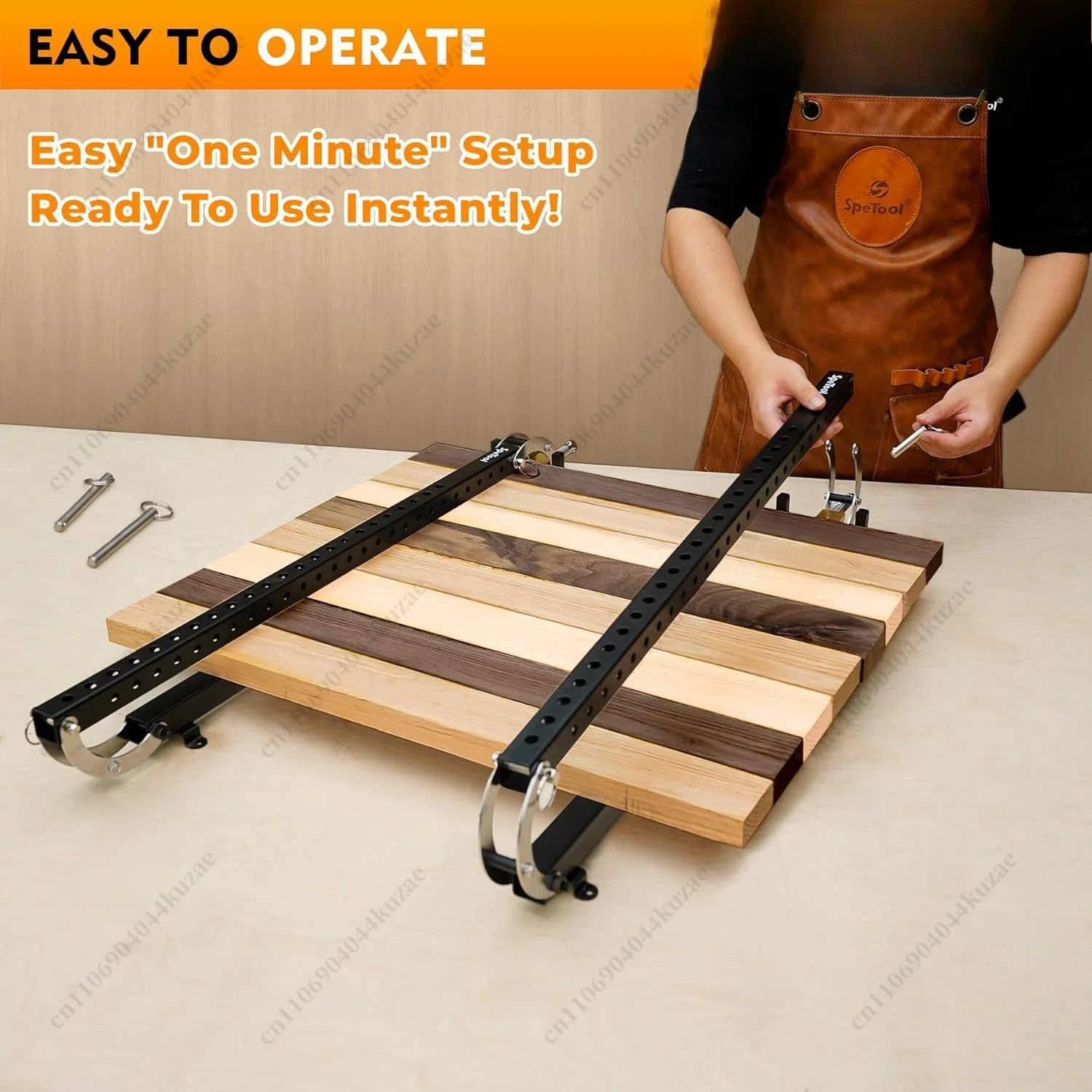 24‑Inch Panel Clamps 2‑Pack, Woodworking Splicing Clamping Tool for Board Joining