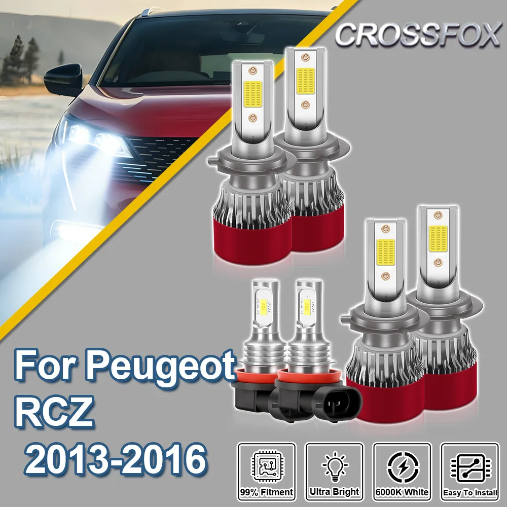 

CROSSFOX For Peugeot RCZ 2013 2014 2015 2016 Turbo High Quality Canbus LED Headlight Bulbs Powerful Ultra Plug And Play Fog Lamp