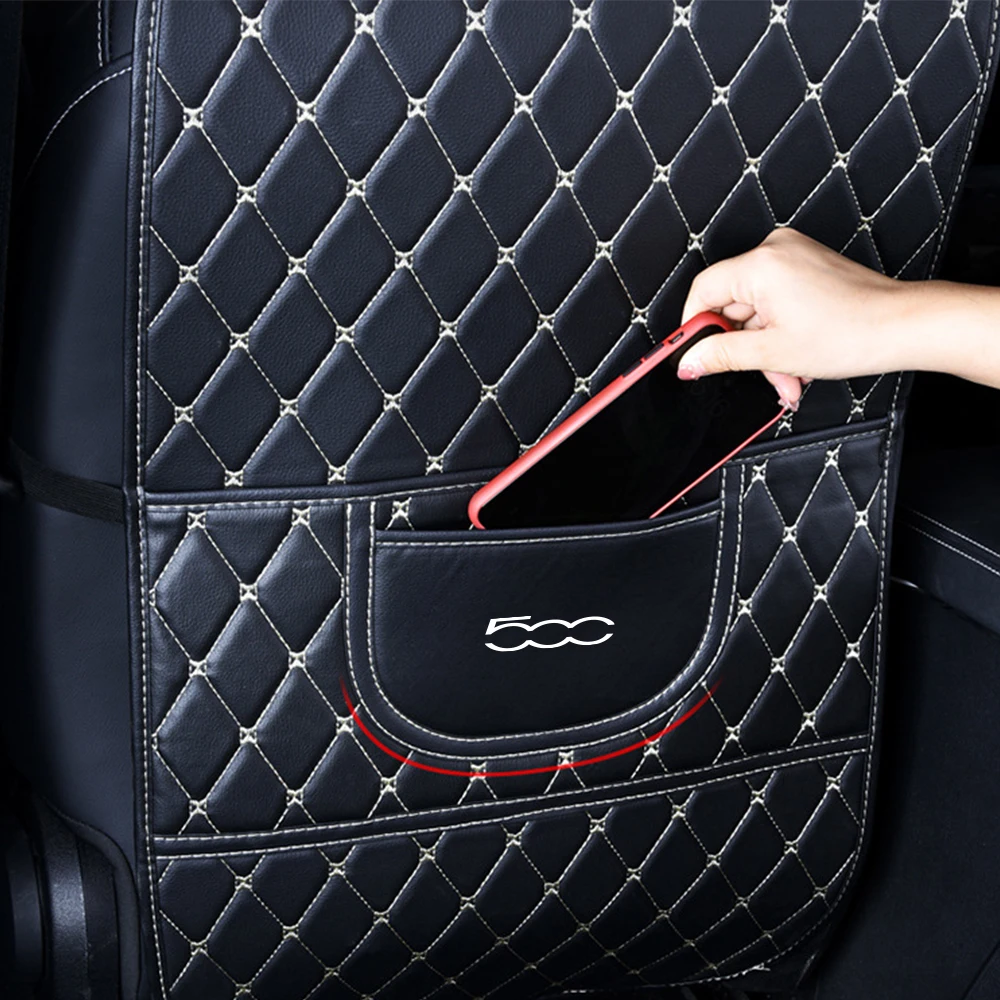 1PCS Car Seat Back Child Anti Kick Pad Protective Cover Anti-kick Mat Auto Accessories For Fiat 500 500C 500X 500L Abarth 695