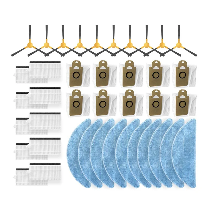 Voor Abir R30 Robotstofzuigers Spin-Edge Zijborstel Hepa Filter Dweildoeken Doek Stofzak Reserveonderdeel Vervanging