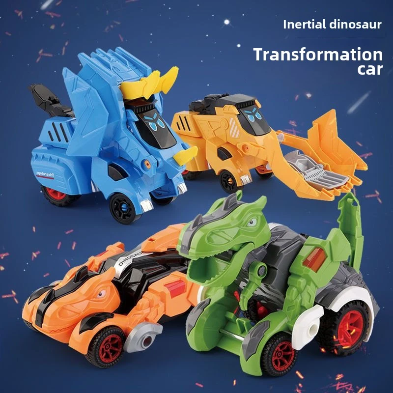 Colisão deformação dinossauro carro de brinquedo tiranossauro carro inercial crianças menino novidade tiranossauro carruagem