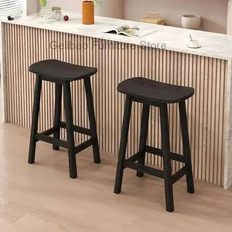 

Современные деревянные барные стулья, скандинавский белый однотонный кухонный барный стул для библиотеки, персонализированные украшения для интерьера для ресторана Muebles для взрослых
