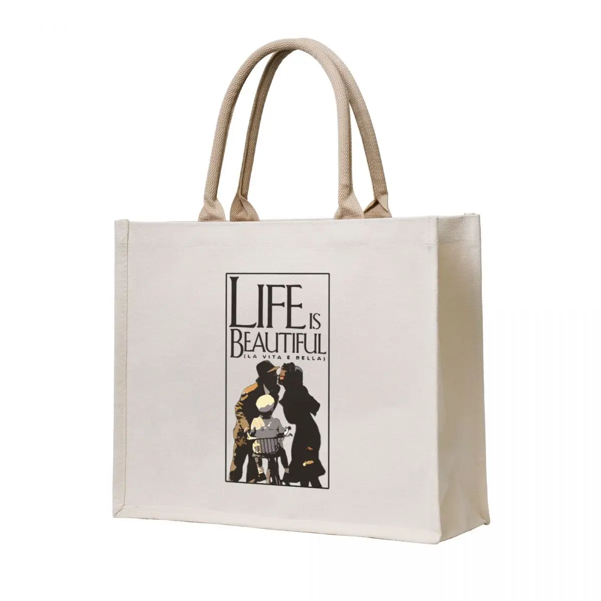 Life is Beautiful Tote Bag Canvas bag for women bag for beach Reusable bags tote custom