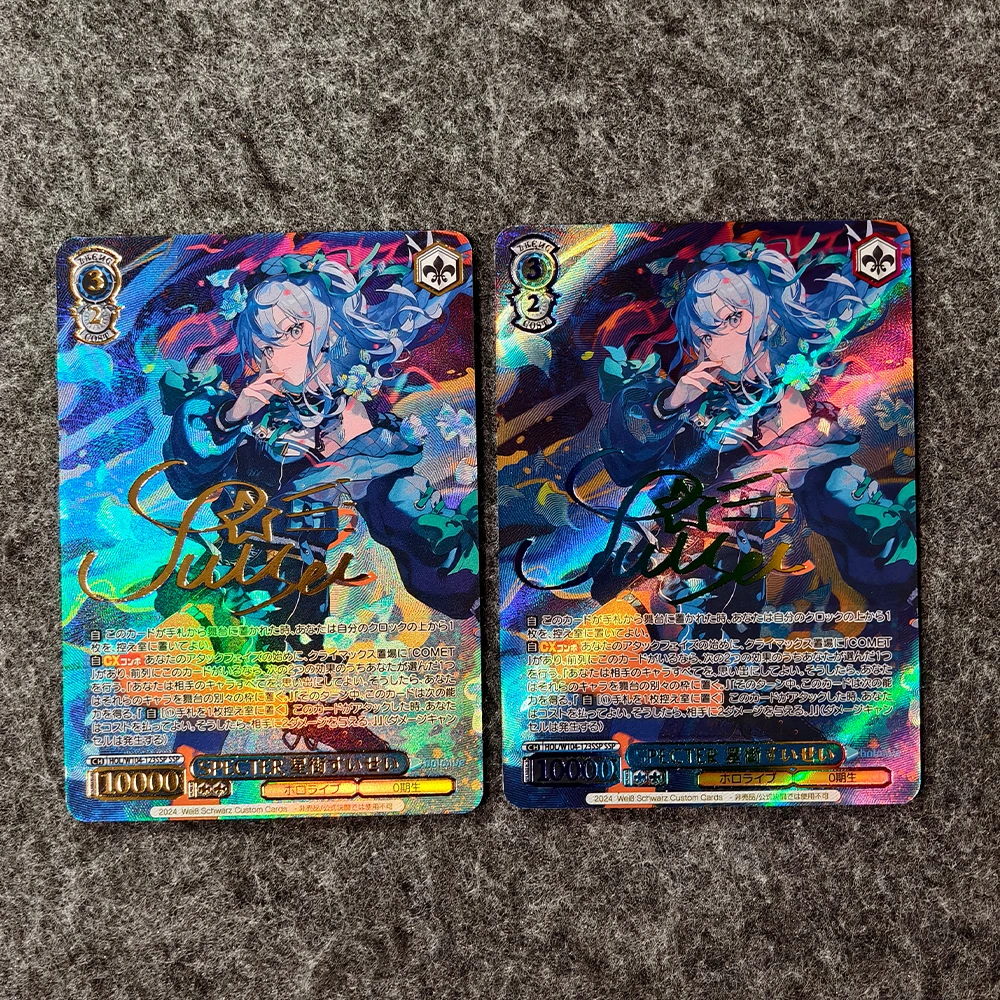 Anime Hololive Hoshimati Suisei WS Collection Cards Bronzing Signature Card Refractive Color Rainbow Flash UV Pattern Child Gift