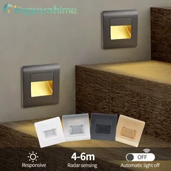 =(K)= 4 Stuks Led Traplicht Pir Sensor Wandlamp 110V 220V Verzonken Voetslicht Corridor Step Lamp Motion Wall Home Verlichting