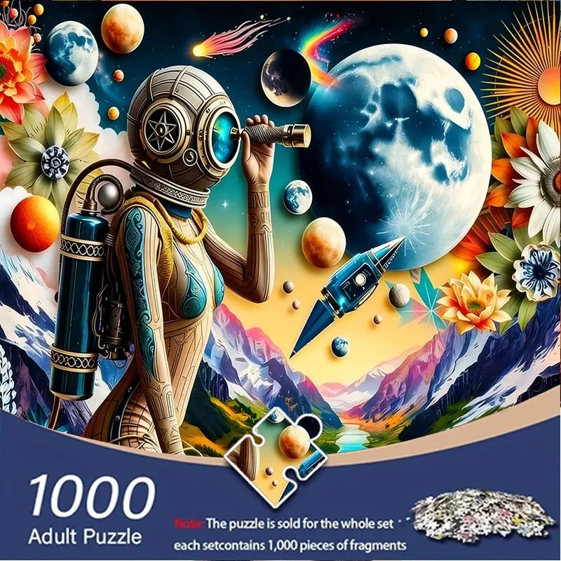 

1000 шт., ретро-фигурка для дайвинга, научная фантастика, подходит для взрослых и семей - сложное пространственное искусство «сделай сам», снятие стресса, портативный