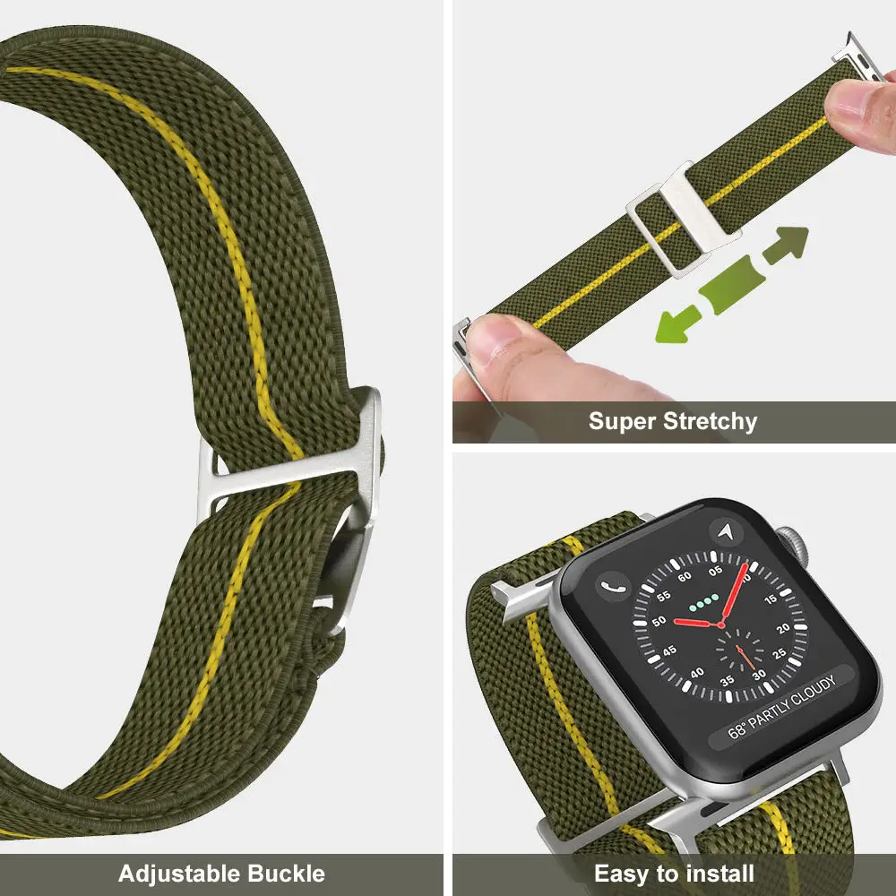 Рюкзак-ремешок для Apple Watch Ultra Band 49 мм 41 мм Подвесная пряжка 45 мм 44 мм 40 мм Эластичный нейлоновый браслет Iwatch Series 8 7 6 5