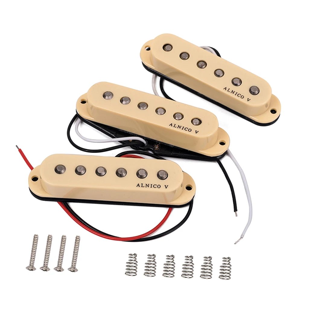 

Single Coil Pickup Set Alnico 5 Strat Pickup Guitar Neck/Middle/Bridge Pickup for Strat Style Electric Guitar