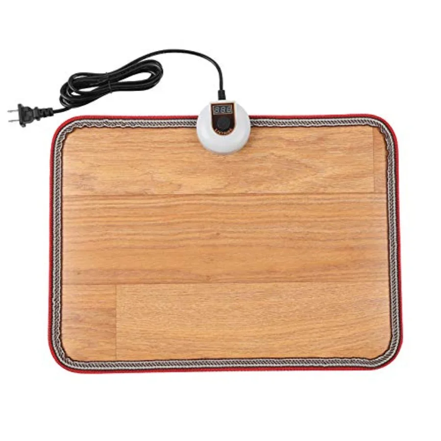 

Livtribe AC 110V Heated Floor Mat for Feet, Wood Stripe Carbon Crystal Heating Pad, Electric Heated Feet Warmers for Office, Ho