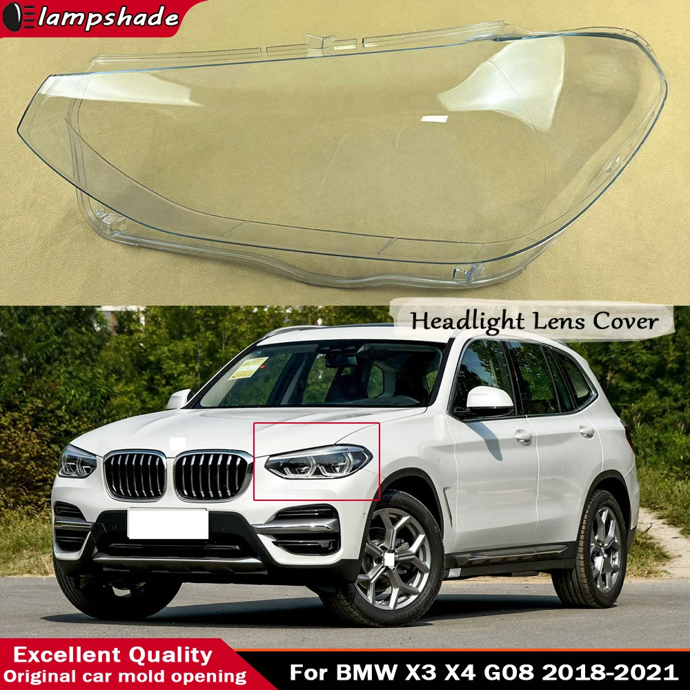 

Transparent Lens Plexiglass Replace Original Lampshade For BMW X3 X4 G08 2018 2019 2020 2021 Headlamp Lamp Shell Headlight Cover