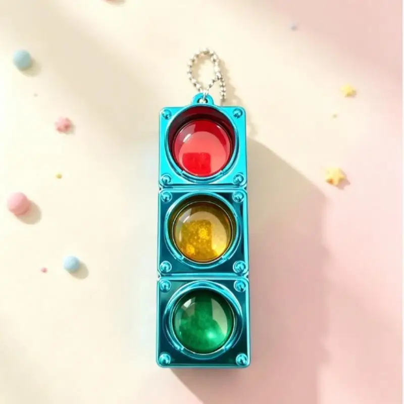 3D-gedruckter Ampel-Schlüsselanhänger, modischer, lustiger Anhänger in Form eines Signallichts, Taschen- oder Autoschlüsselring, Dekoartikel, Geschenk für Studenten, Paare, Accessoire. – Detail 5