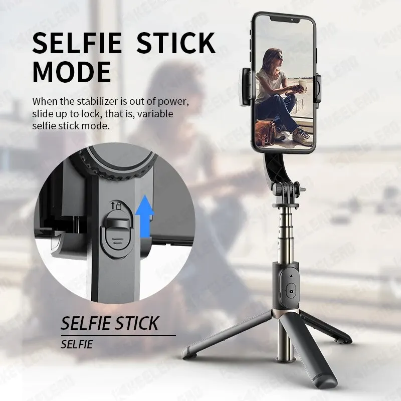 Stabilisateur de vidéo mobile pour smartphone, perche à selfie Bluetooth, trépied, prise de vue verticale en direct, support rapide