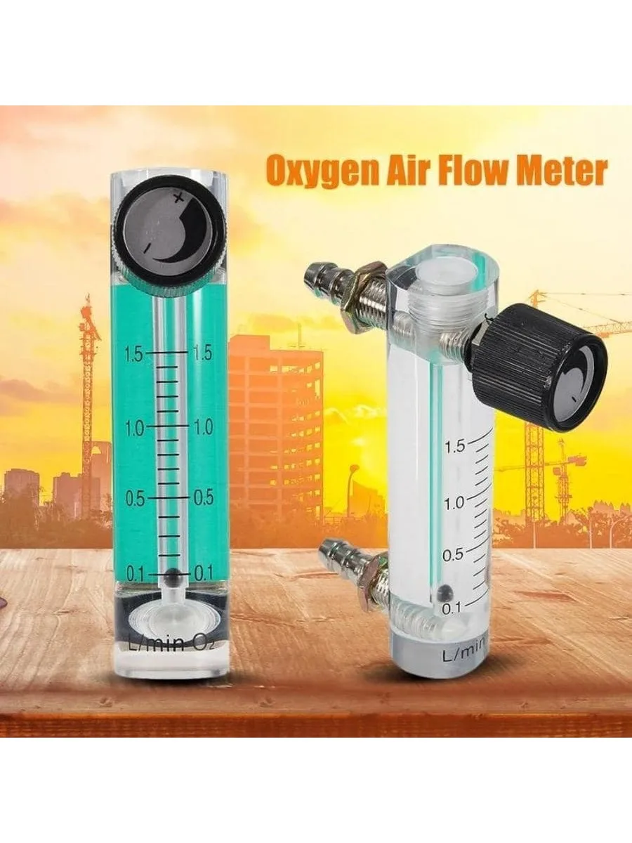 Air Oxygen Gas Flow Meter Flowmeter Caudalimetro Counter Flow Indicator O2 Oxigen Gas Meter Flow Device Switch 0.1-1.5L/min Heig