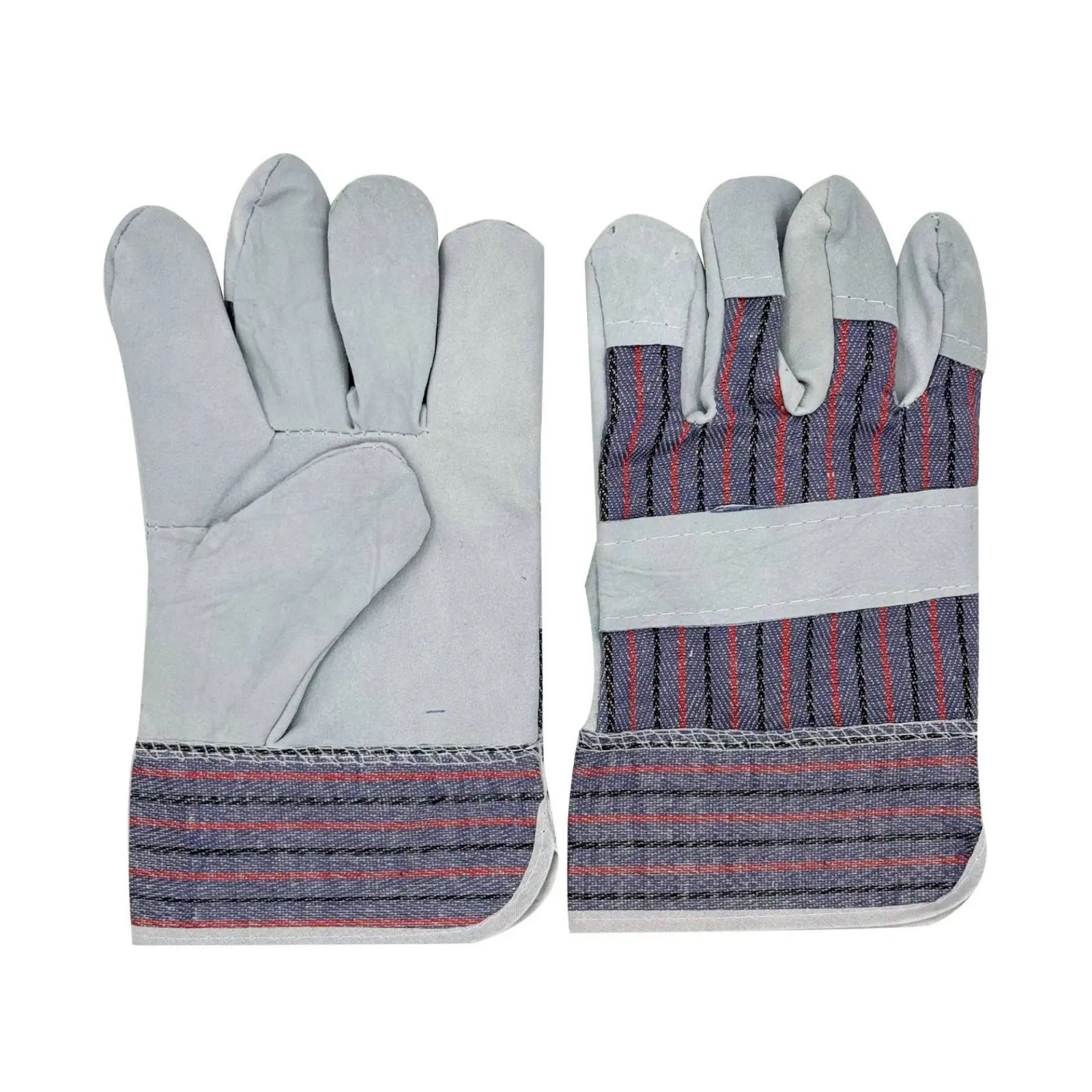Sheepskin Full Palm Work Gloves, Striped Canvas Welding Gloves, Anti-Cold, Cut Resistant, Thickened Protective Gloves