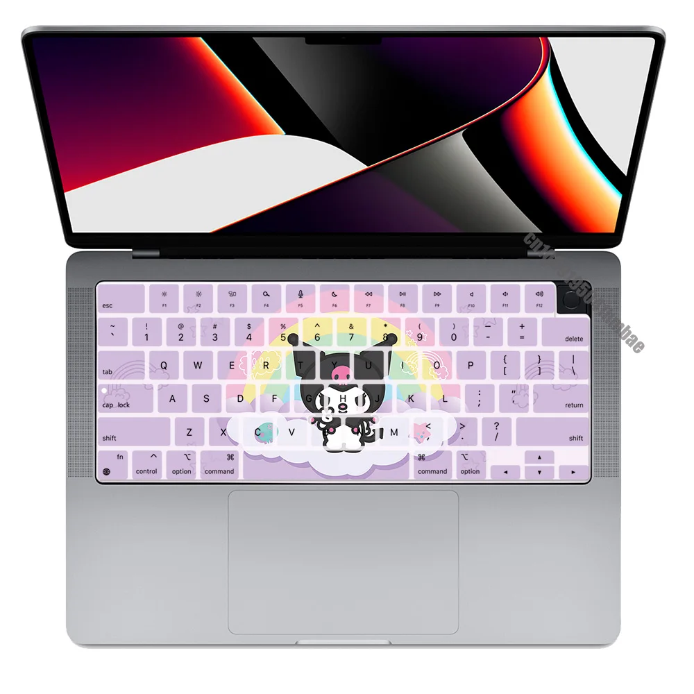 Schattige Anime Kuromi Us Lay-Out Zachte Siliconen Toetsenbordhoes Voor Macbook Pro 14 M2 M3 A2442 A2485 A2779 A2780 A2991 Air M2 M3 A2681