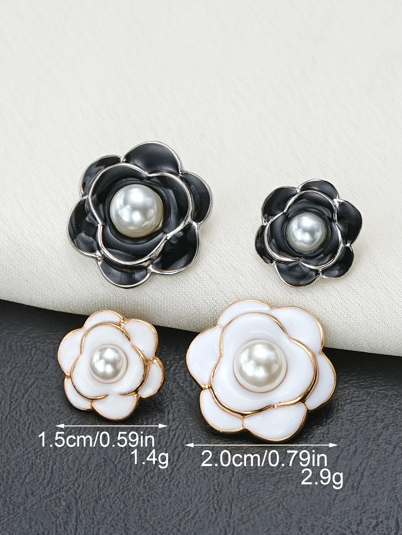 5pcs alloy pearls Rhinestones Buttons Multi-color Creative Camellia  Jewelry Earrings hair crafts, DIY jewelry accessories