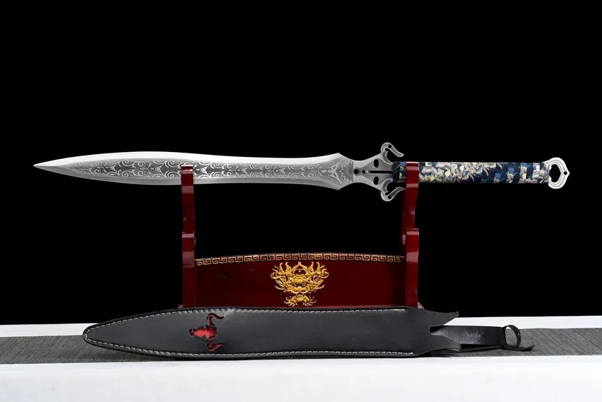 82.5cm Medieval bull Head Chief sword True Steel One Kung Fu Martial Arts True Sword Battle ready sharp weapon katana