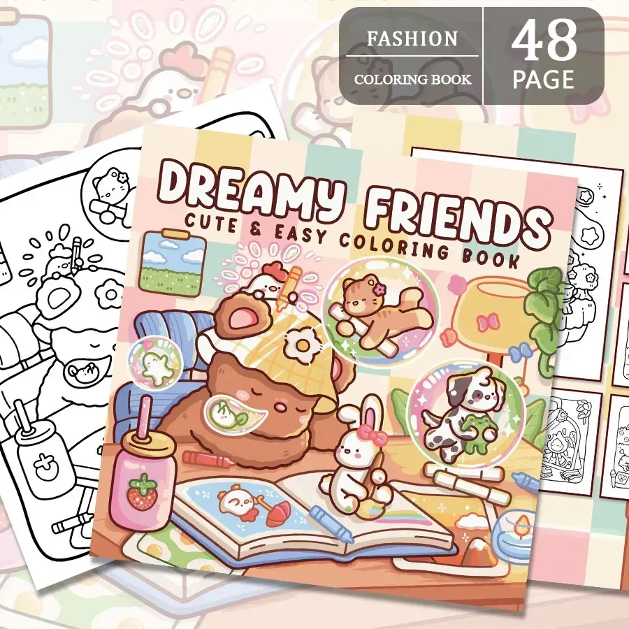 Libro para colorear Fantasy Buddies: ¡Con encantadoras ilustraciones, puede aliviar el estrés y inspirar la creatividad!