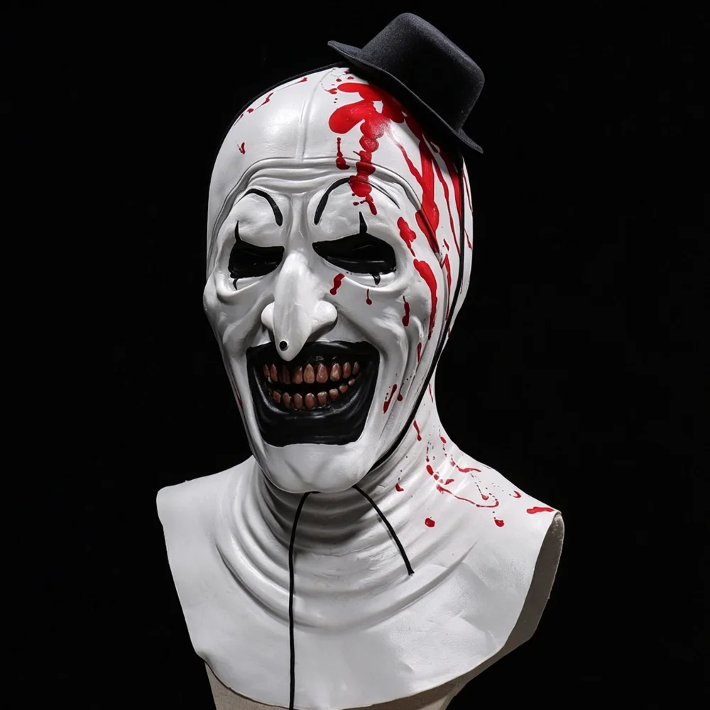 Movie Terrifiering Art the Clown Mask Bloodstained Horn Christmas Tree Glasses Cosplay Costume Accessories Halloween Carnival