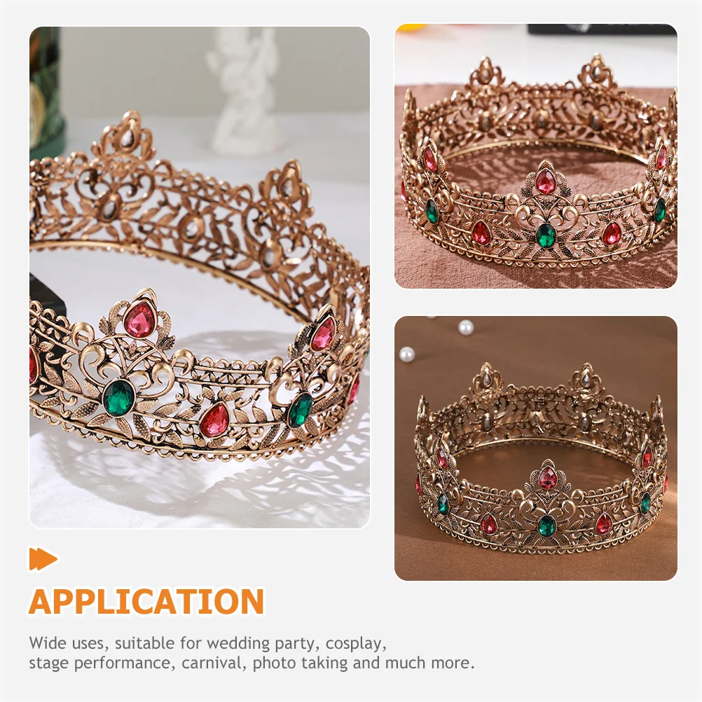 Gothic voor mannen Vintage koning kroon bruiloft cosplay prestatie prop sieraden accessoire gouden mannen kroon retro hoofdtooi