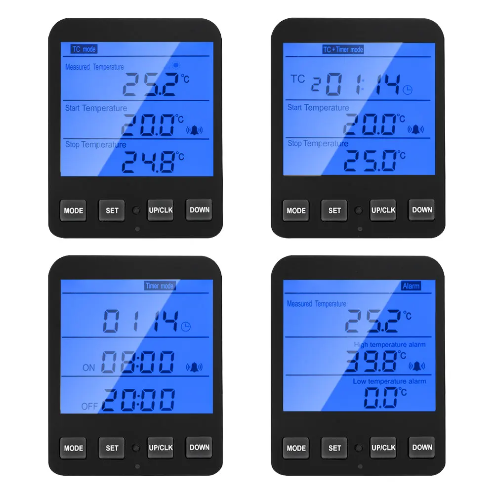 タイマー付きデジタル温度制御ソケット,スマートコントロールシステム,ac 230v,-40-120 ℃,-40-248溝