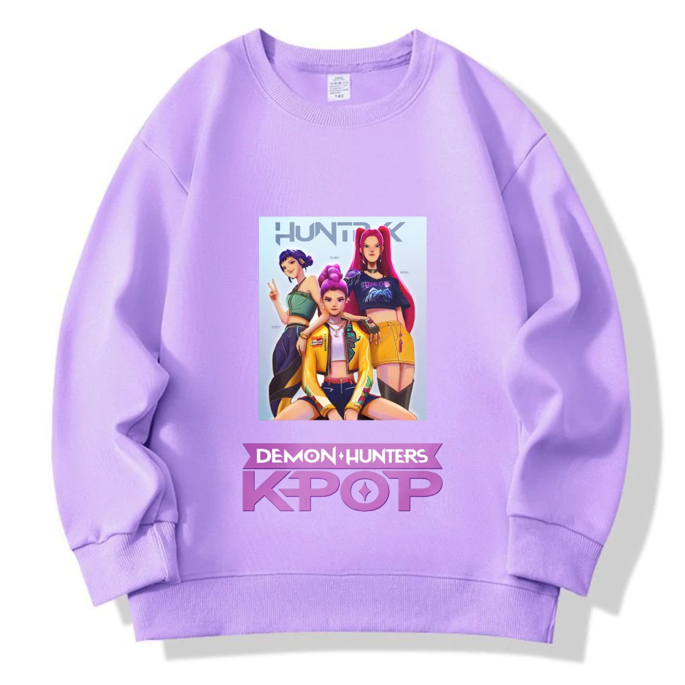 Felpa KPop Demon Hunter Kpop Anime Movie Figura Pullover in cotone Pullover autunnali O Collo Manica lunga Top Abbigliamento per bambini