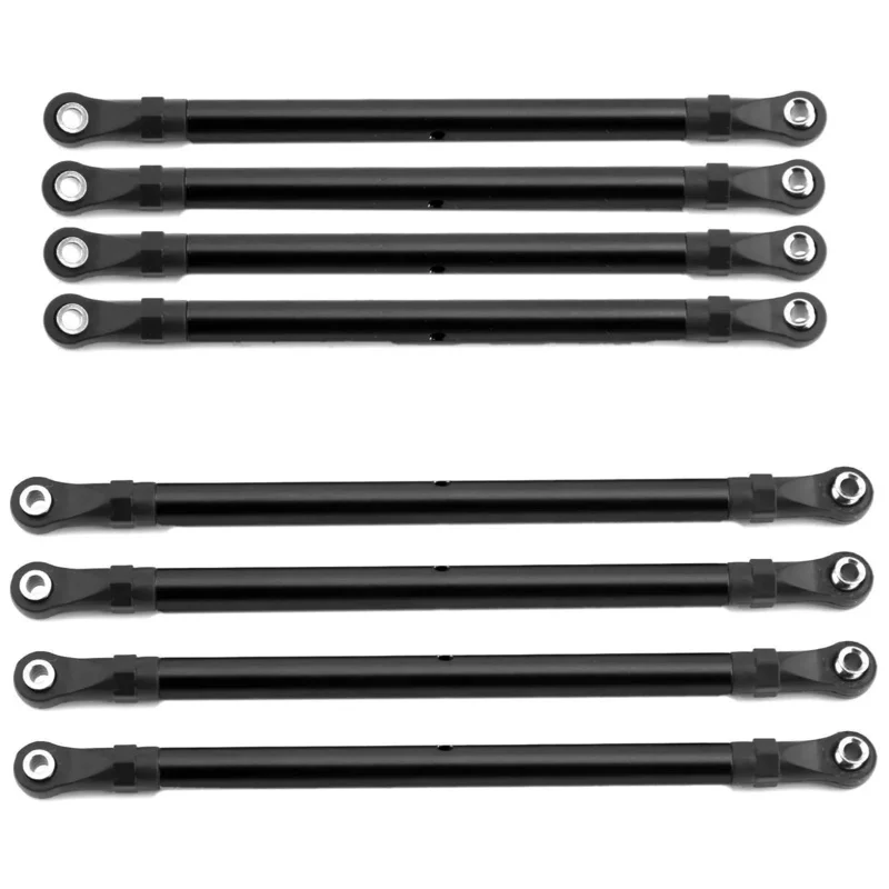8 PCS Aluminum Alloy RC Link Rod Linkage Set 313MM Wheelbase for 1/10 AXIAL SCX10 90046 TRX4 RC Crawler Car Accessories Truck