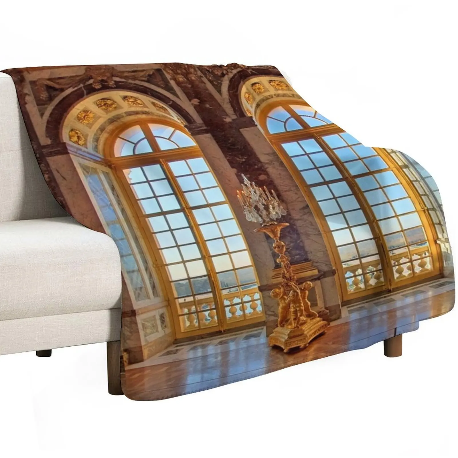 View from The Hall of Mirrors. Versailles. Paris Throw Blanket Large bed plaid Thin Kid'S Cute Blankets