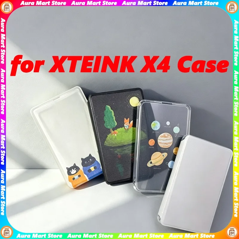 Capa protetora transparente para xteink x4, capa protetora transparente com airbag, resistente a quedas, design anti-colisão