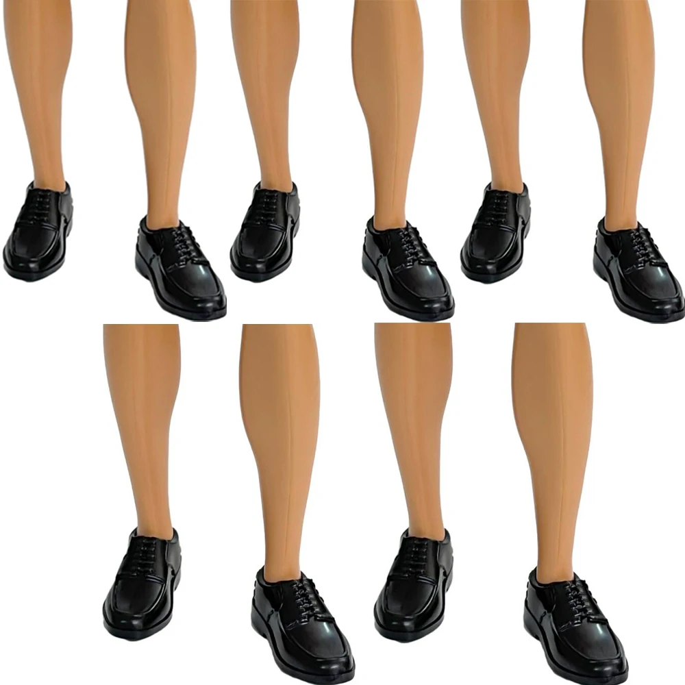 Nk 5 pares de sapatos de couro preto para 12 tamanhos, sapatos de boneca menino 30 cm, boneca príncipe, tênis, botas de negócios para 1/6, brinquedos de boneca masculina