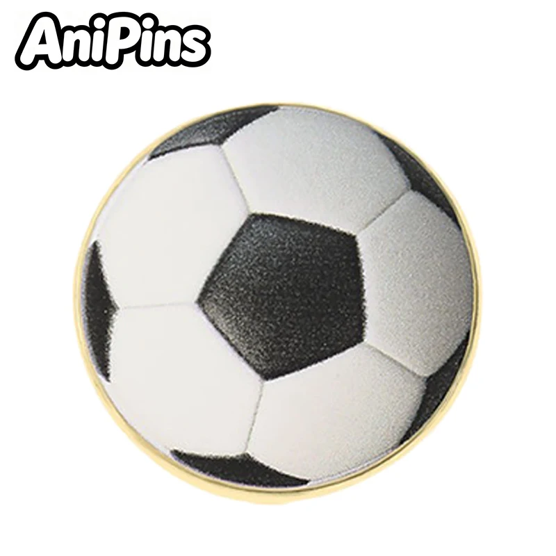 AniPins Sports Ball Pins 6-design Metal Cartoon Basketball Football Volleyball Brooch Pin On Clothes Backpack Badge Friends Gift
