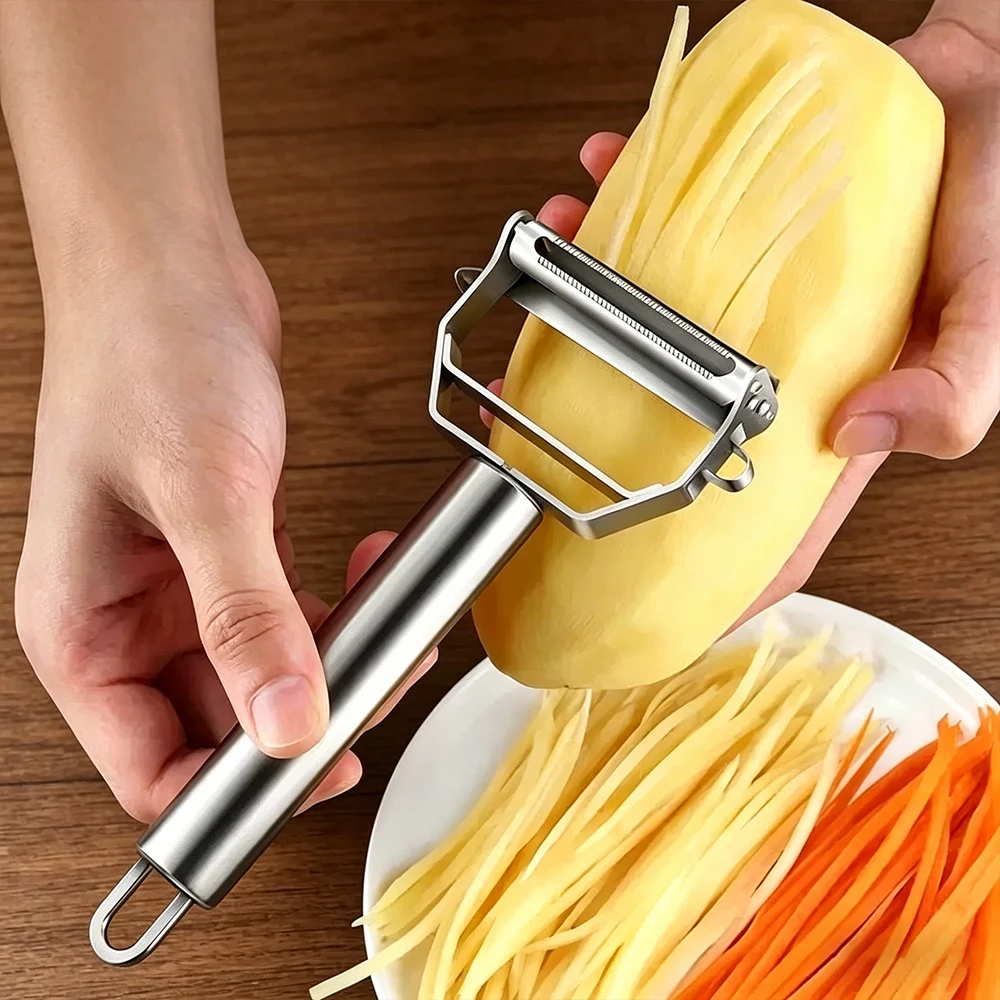Multifunctional Vegetable Fruit Julienne Peeler for kitchen and Dining, Cabbage Orange Potato Apple Slicer Hand Held Peeler