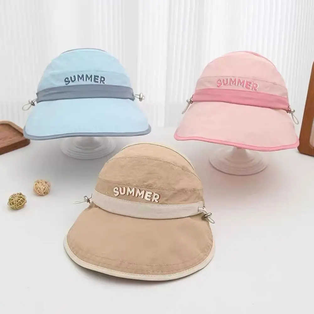 

Soft Big Brim Baby Sun Hat Breathable Quick-dry Kids Empty Top Cap Anti UV Korean Style Children Sunshade Hat Summer
