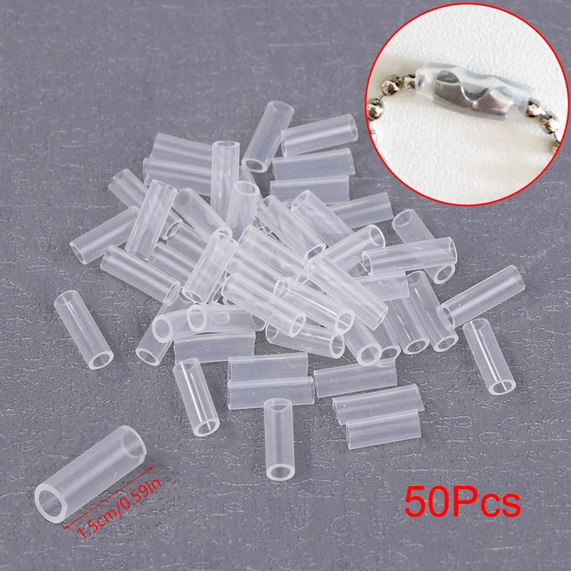 50Pcs/lot Bead Chain Anti-lost Cover DIY Plastic Transparent 1.5cm/0.59in KeyRing Protective Cover To Prevent Falling Bead Chain