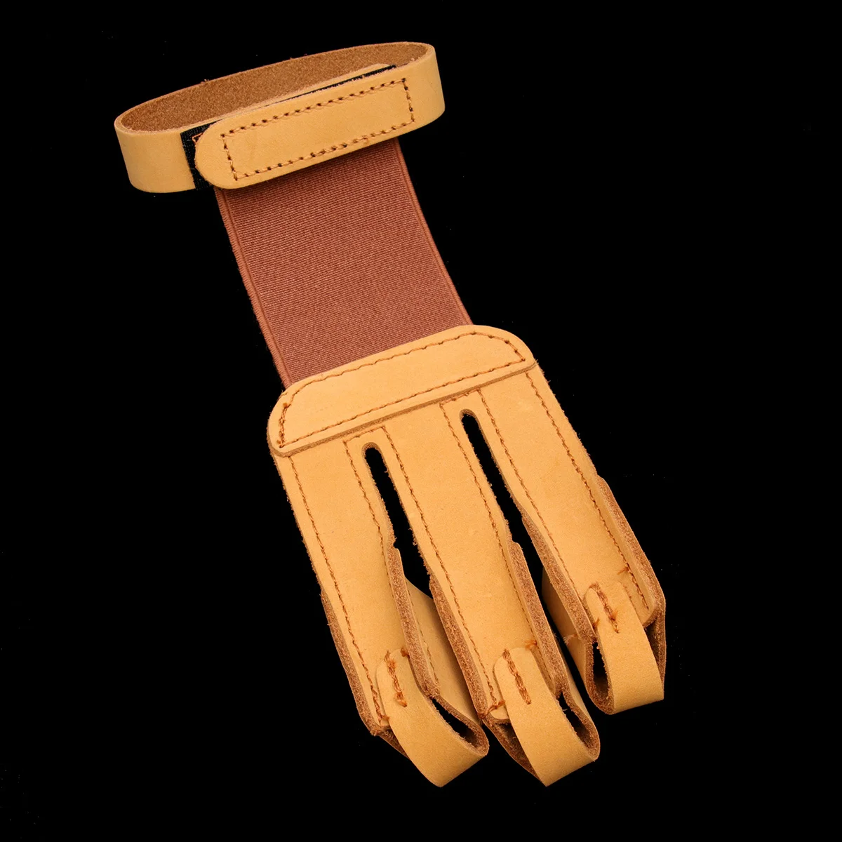 

Shooting 3 Fingers Glove for Archery Hunting Brown Reinforced Tips Super Adjustable Wrist Belt Protection Hand Gear