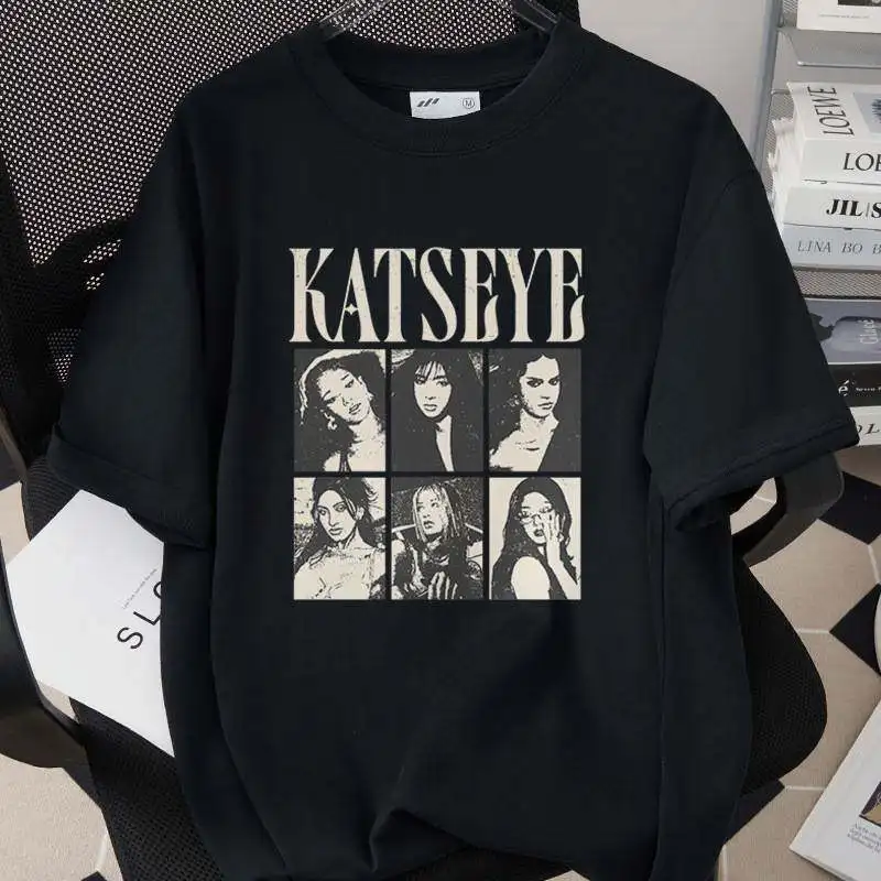 2026 New Style Best-selling Korean Girl Group Katseye Printed Kids T-shirt Short-sleeved Fashionable Casual Tops