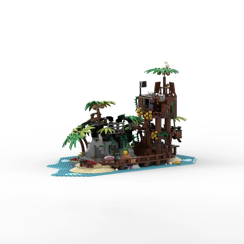 889 pièces MOC créatif Pirate coffre-fort maison modèle modulaire Architecture bloc de construction éducation bricolage assemblage enfants jouets cadeaux d'anniversaire