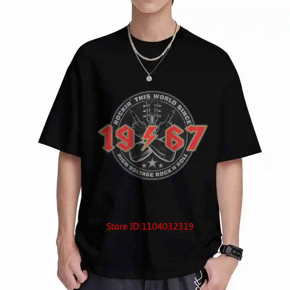 1967 High Voltage Retro Rock Short Sleeve Tee 100% Cotton T-Shirt