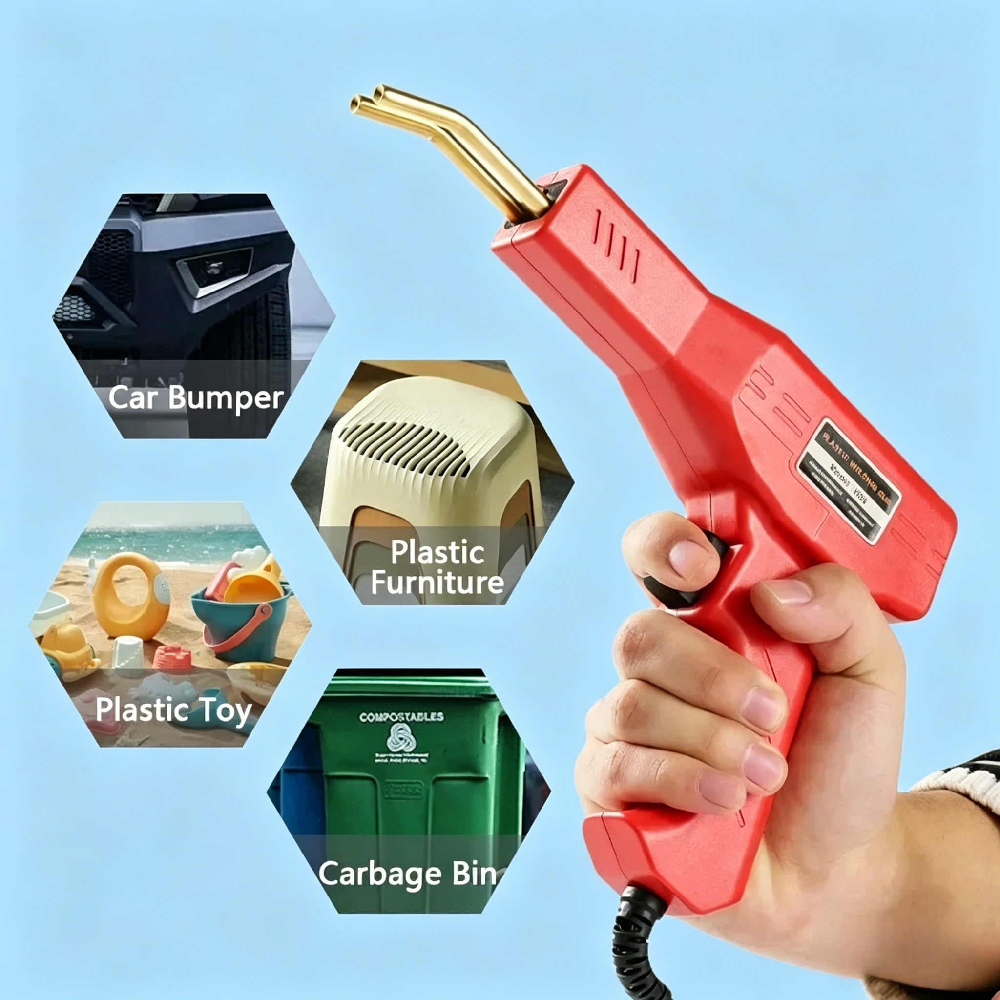 HOT All-in-One Plastic Welding Tool: Car Bumper Soldering Gun with 4 Staple Varieties for Kayak & Plastic Product Repairs