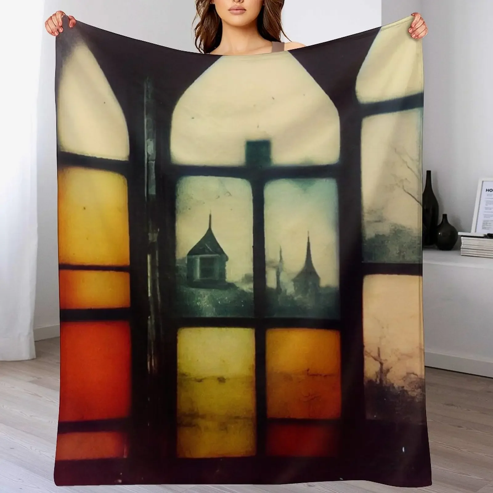 New Memories in Stained Glass Throw Blanket Men's Soft Warm Throw Blanket for Couch