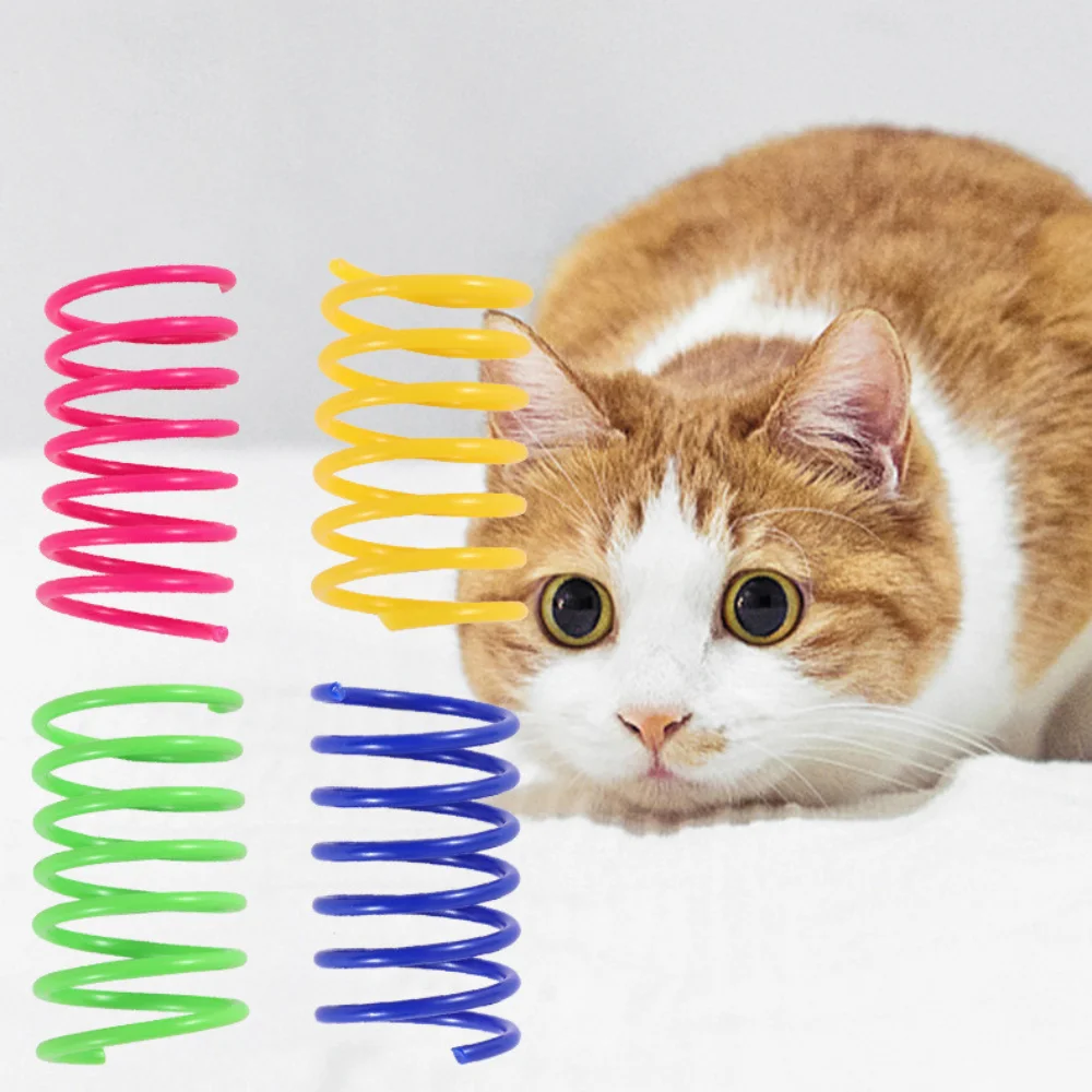 

Cat Spiral Spring 4 Pcs Packing Cat Creative Toy Colorful Springs Cat Toy for Swatting Biting Hunting