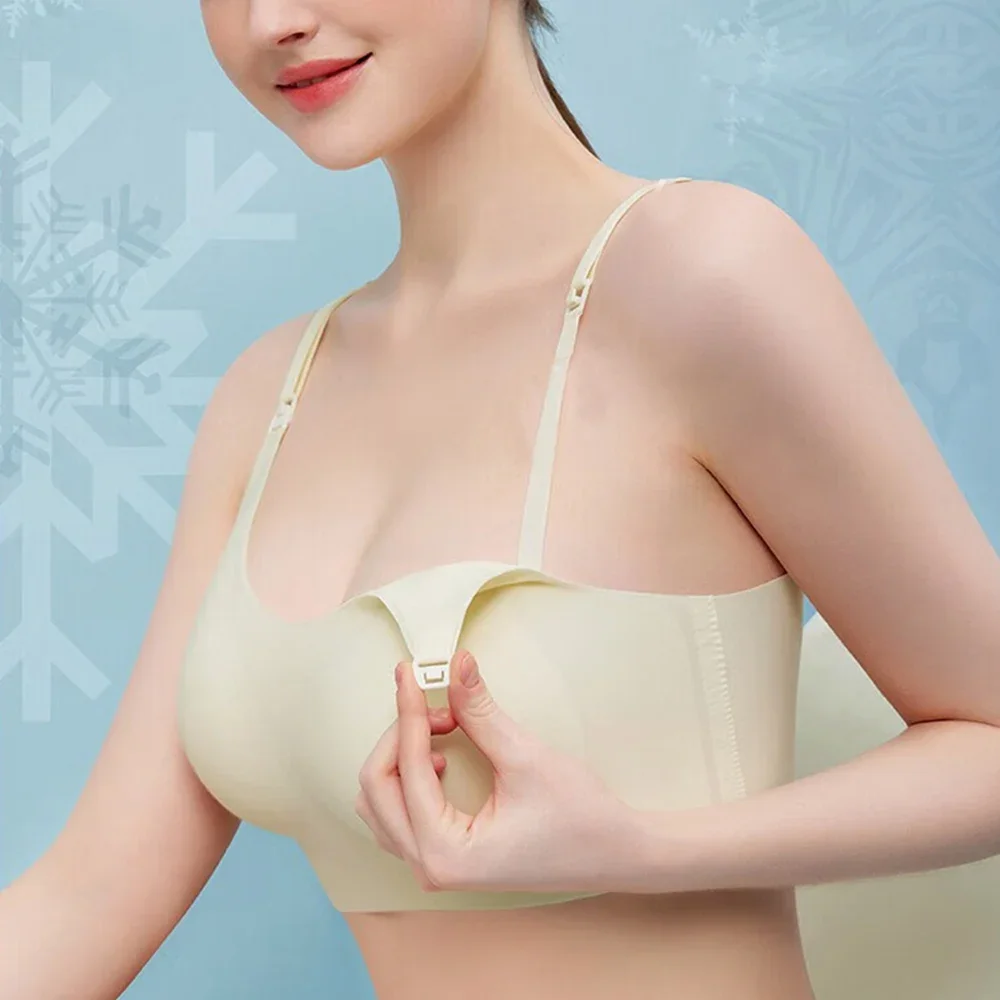 Cotton Nursing Bra for Pregnant Women Wire-Free Breathable Bralette Fashion Comfortable Breastfeeding Maternity Clothing