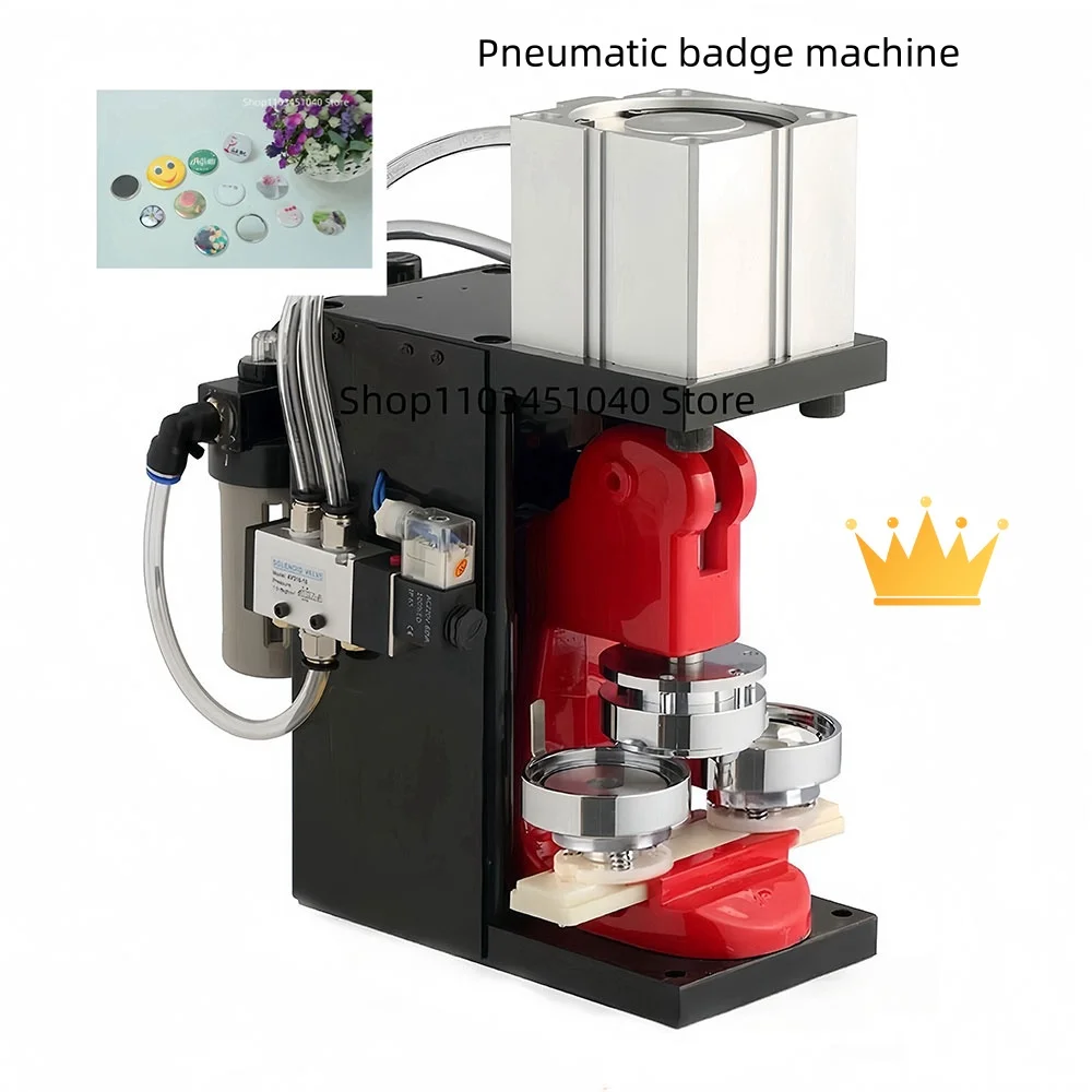 Pnömatik Rozet Yapma Makinesi 25/32/37/44/50/56/58/75MM Rozet Makinesi Pin Düğmesi Basın Kesici Yapma Makinesi Dahil Olmak Üzere kalıp