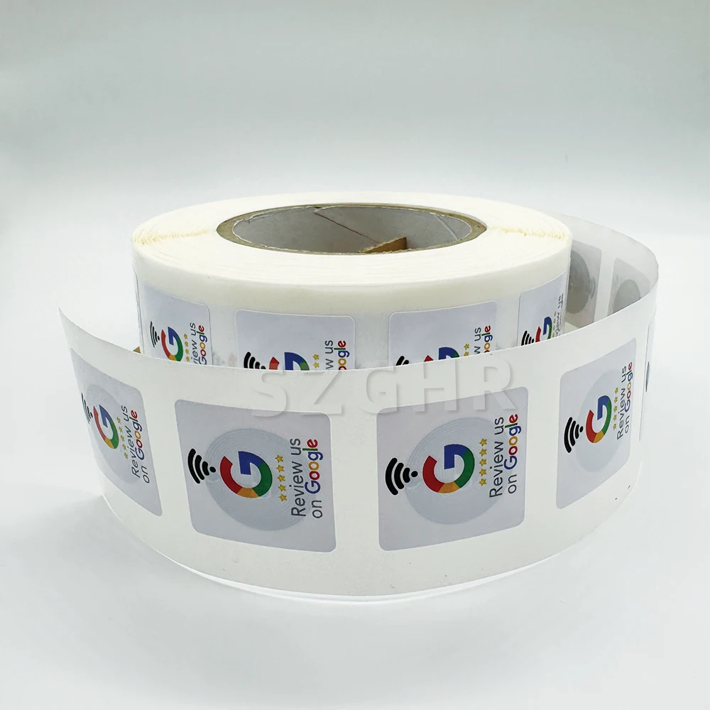 NFC Google Review Aufkleber 504Bytes RFID NFC215 Chip 13,56 MHz Programmierbar Überprüfen Sie uns auf Google Aufkleber 30 mm wasserdichte NFC-Tags – Detail 9