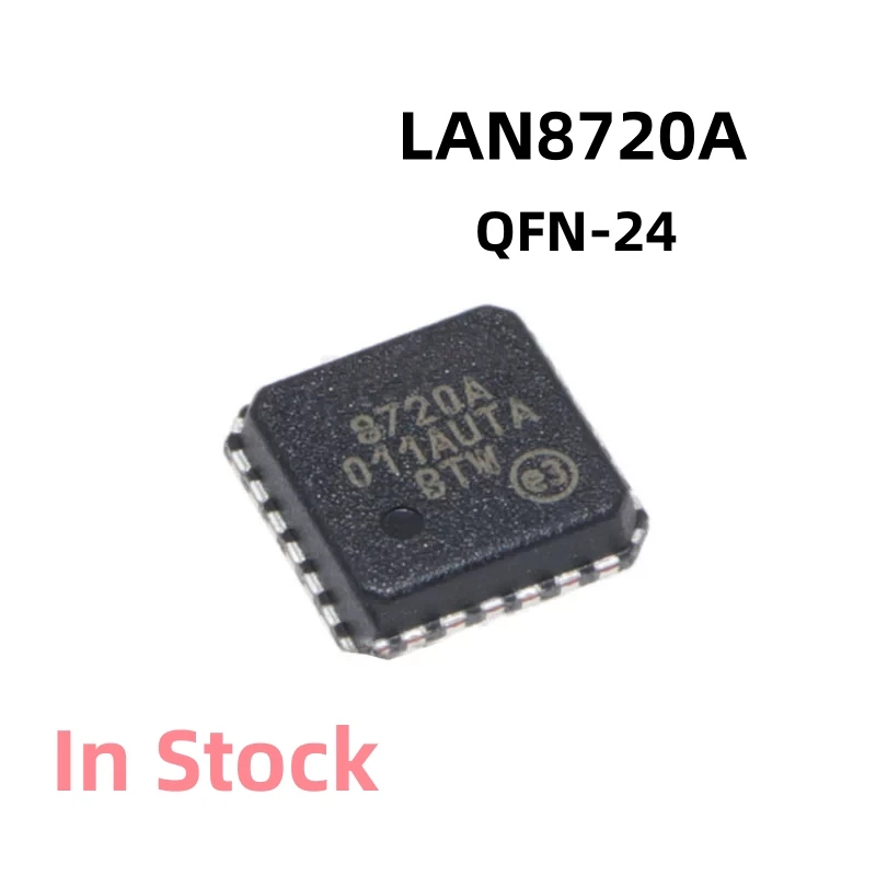 10PCS/LOT LAN8720A 8720A LAN8720A-CP-TR QFN-24 Transceiver chip In Stock