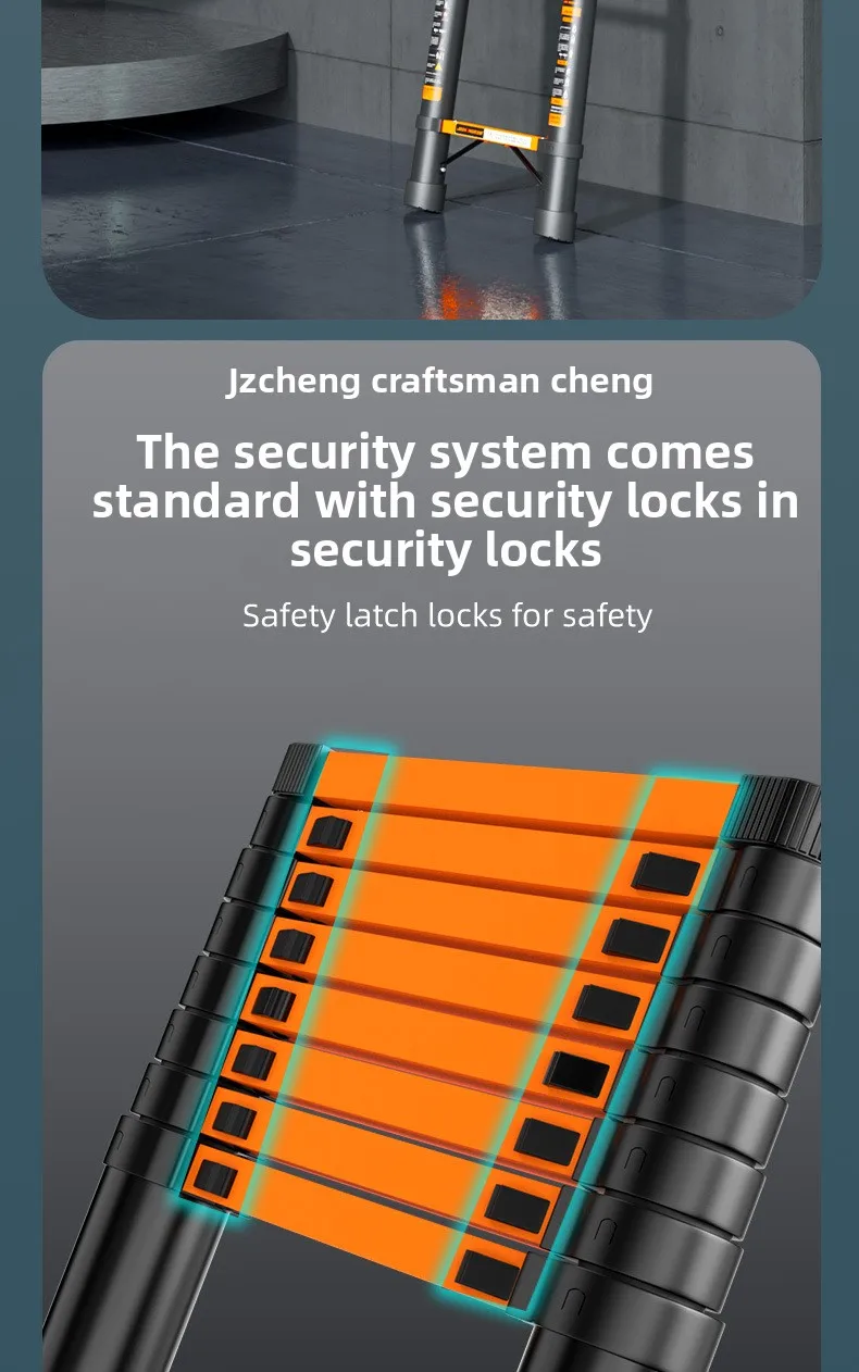 Modern Multi-Functional Aluminum Alloy Straight Ladder Household Telescopic Folding Ladder Herringbone Joint for Engineering