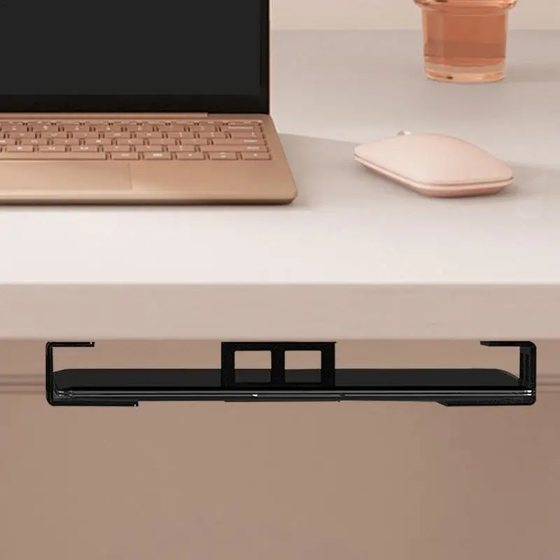 Under Desk Mount For Laptop Metal Laptop Mount Rack Metal Material Under Desk Shelf For Keyboards Modems Smart TV Boxes Slim